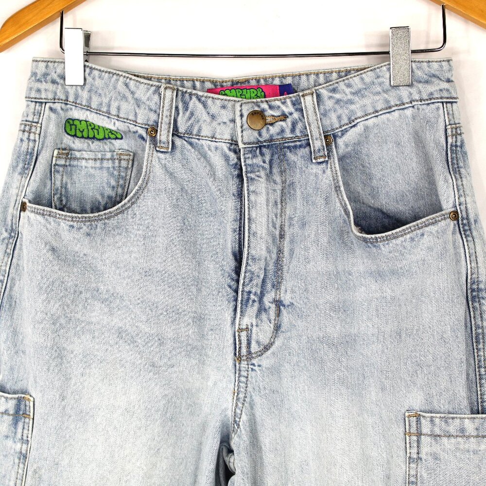Empyre Tori High Rise Jeans Women's Sz 4 Y2K Light Blue Cargo Baggy Sk8r Hip Hop - Picture 5 of 10